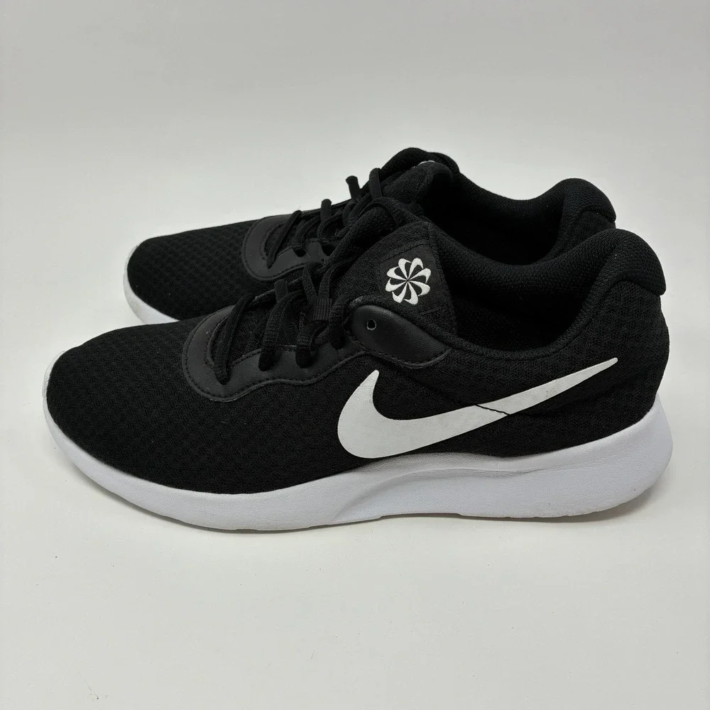 Nike Tanjun DJ6258-003 Men's 7.5 Black White Mesh Low Top Sneakers Shoes